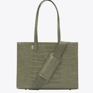 Resale The Work Tote in Olive Croc