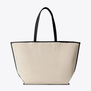 The Canvas and Leather Tote in Black