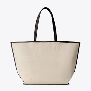 The Canvas and Leather Tote in Espresso