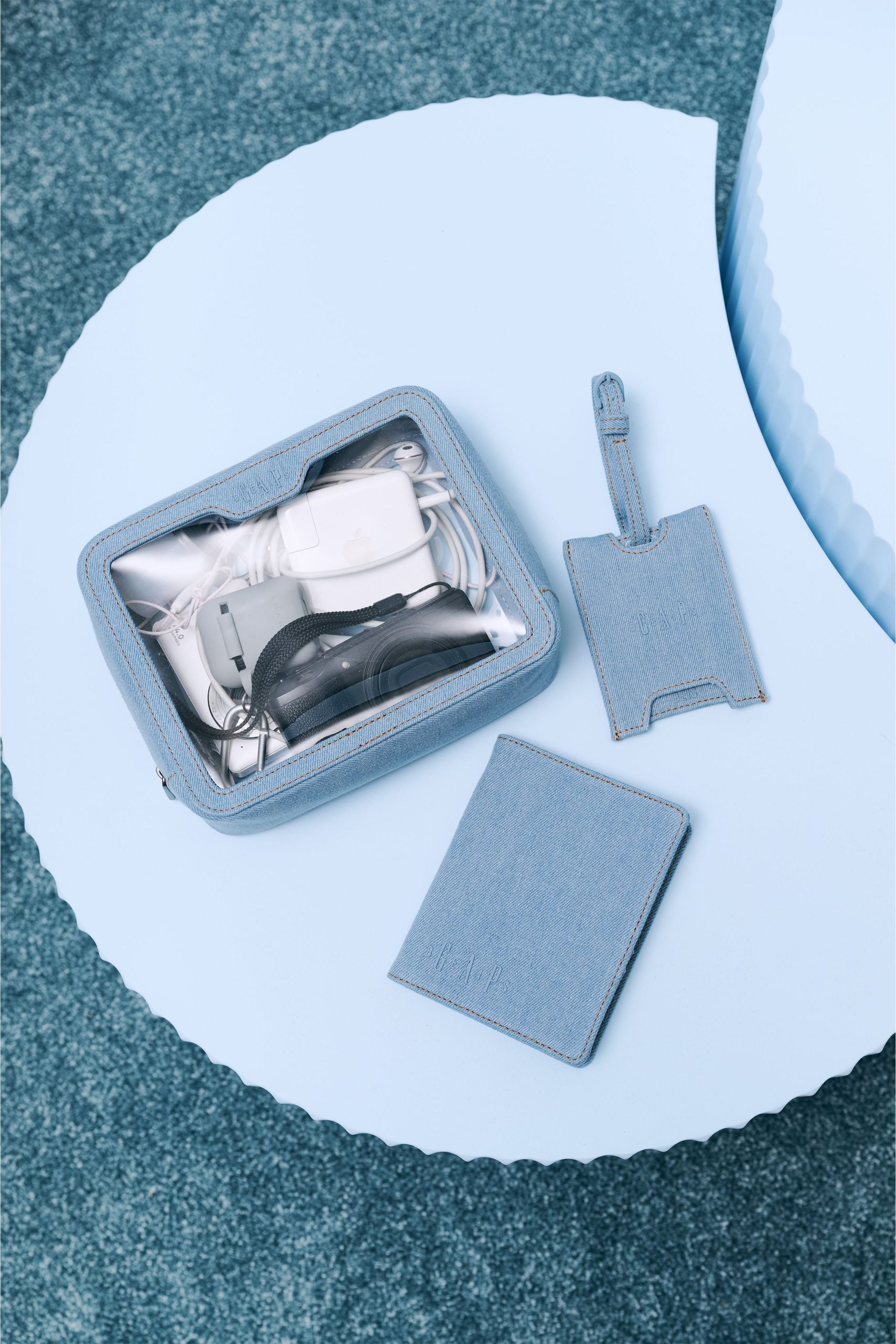 Gap x B??IS The Passport & Luggage Tag Set in Denim Blue - Image 2